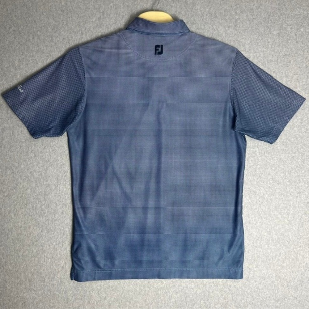 FootJoy Men's Blue Houndstooth Weston Hills Logo Polo Shirt Size‎ Large - Picture 2 of 7